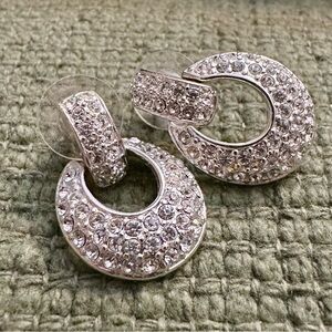 Elegant Silver Crystal Earrings
